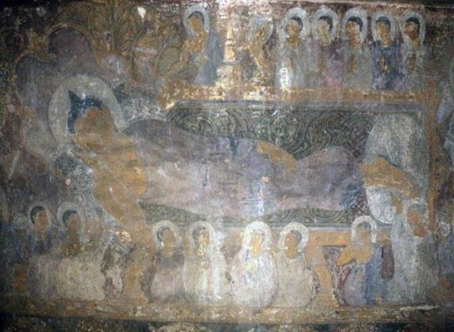 Mural Painting of Buddha Parinivānā scene in Temple No. 1467, Lawka Oukshoung (Early 12th Century CE) Bagan Area. Source: Aye Aye Oo.