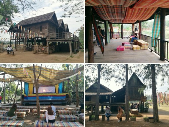 Isaan Village during Jim Thompson Farm festival. The houses are open to the public with a brief written explanation. Sometimes demonstrations are held there to share various information about local culture and silk cultivation. Source: Photo by Hiranpruek, 2018.